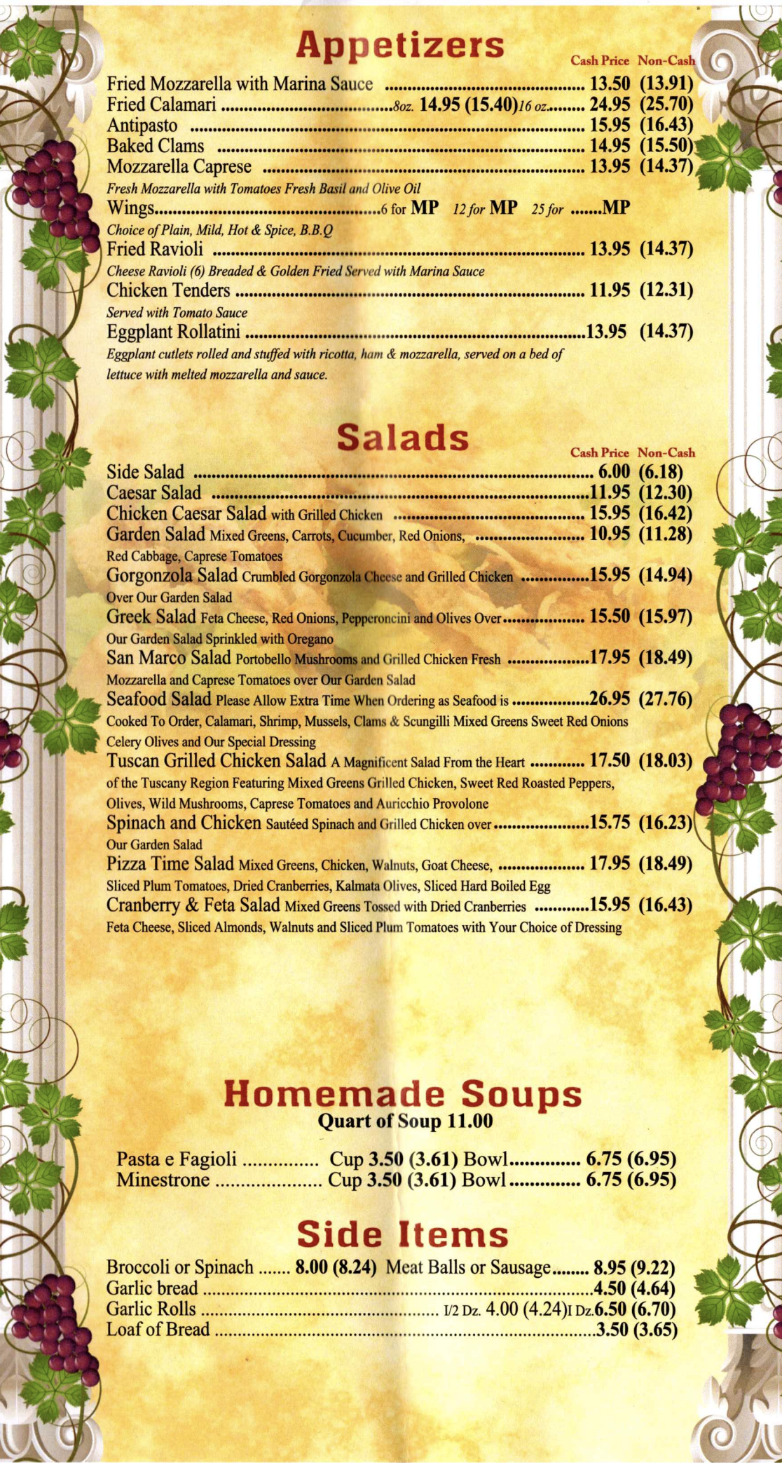 Appetizers, Salads and Soups