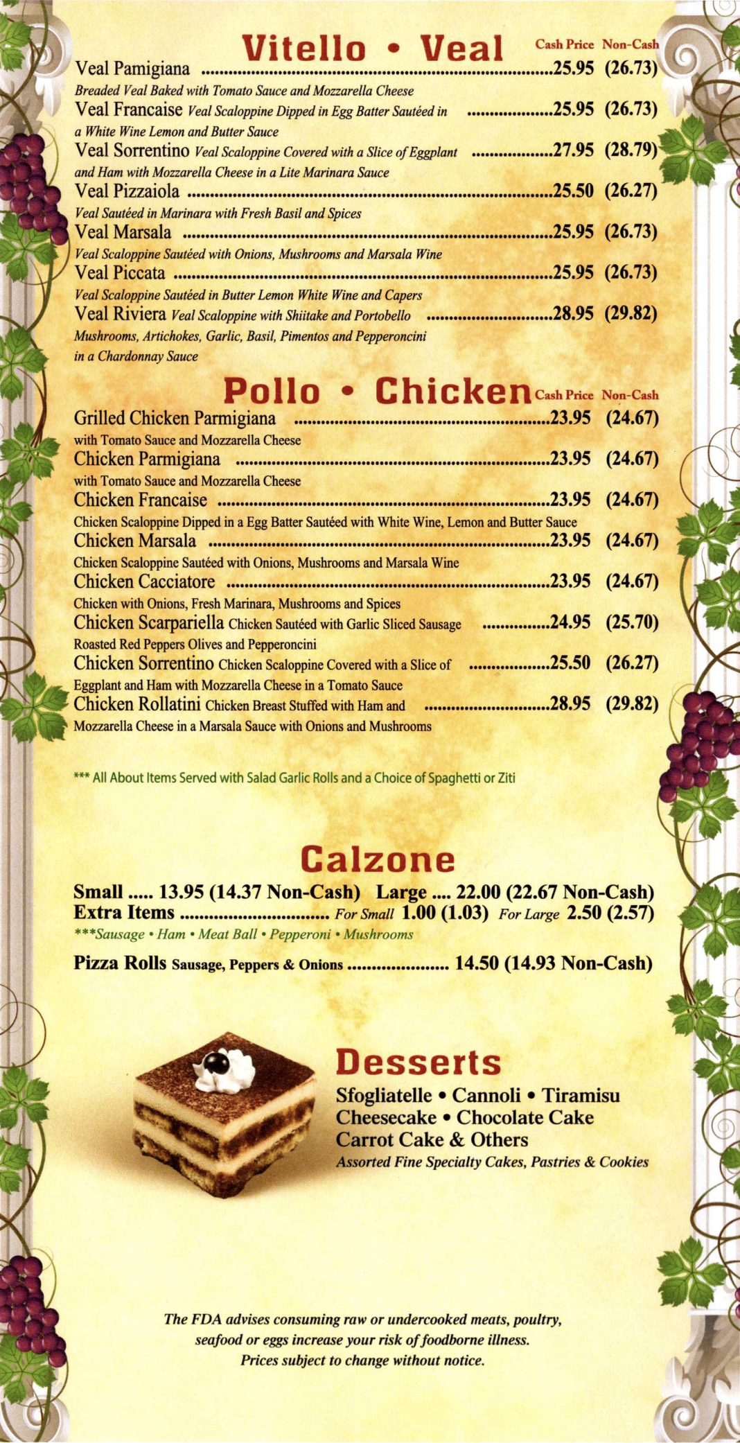 Specialty Pizza and Specialt Sandwiches